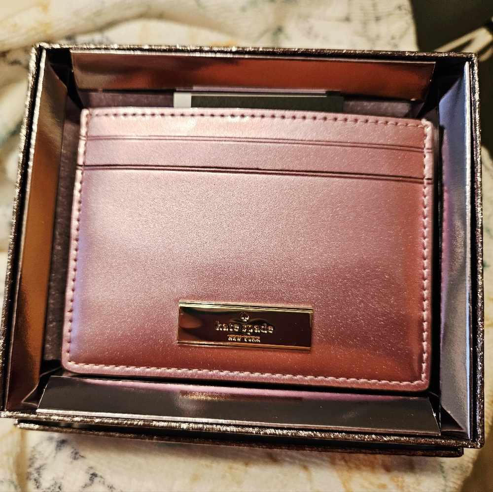 Kate Spade Kensie Pink Patent Card Holder + Box
